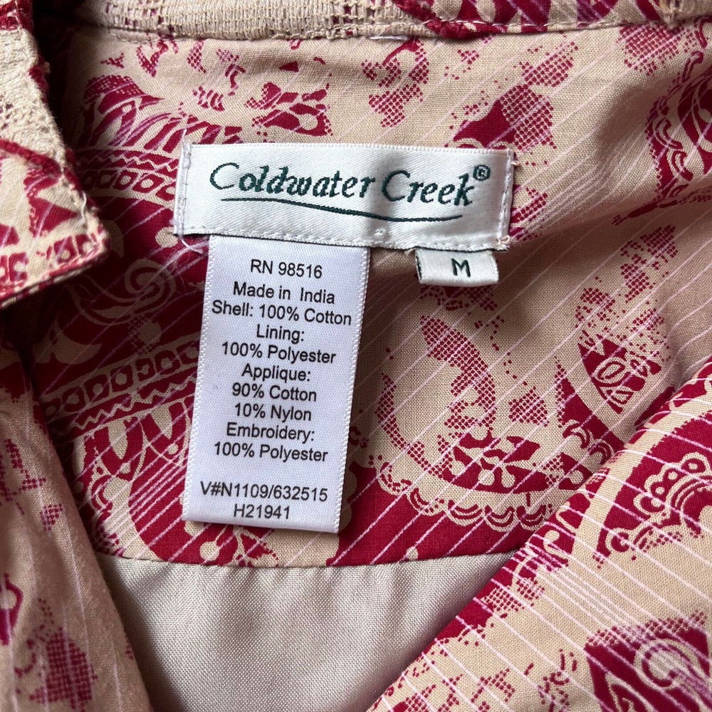 Coldwater Creek Size M Jacket Blazer light coat Brick red tan open weave Cotton - Picture 4 of 4